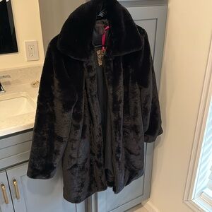 Black Faux Fur Coat